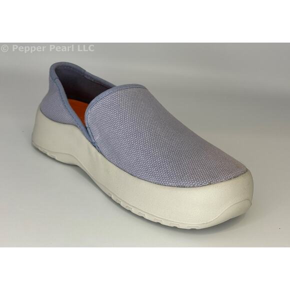 Light Blue Canvas Women's Size 5 Unisex Espadrille Mule Slip On Comfort Shoe - Picture 6 of 11
